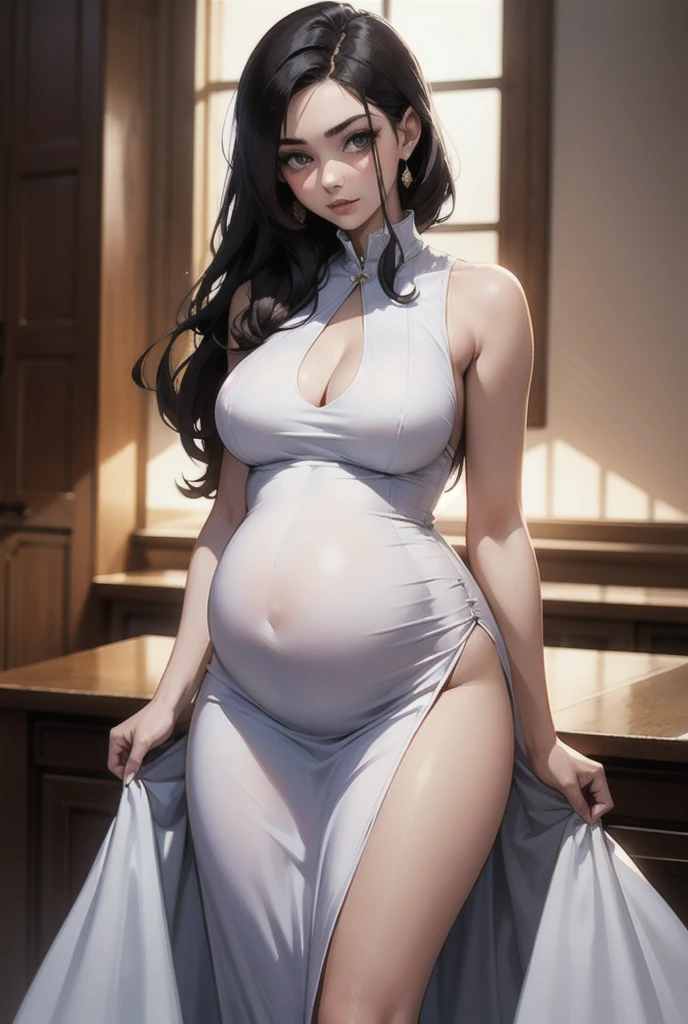 ((best quality)), ((masterpiece)), (detail:1.4), 3d, Beautiful cyberpunk female image,high dynamic range(high dynamic range),Ray tracing,NVIDIA RTX,super resolution,Unreal 5,subsurface scattering、PBR texture、post processing、Anisotropic filtering、Depth of field for maximum clarity and sharpness on any layer texture、Albedo and highlight maps、surface coloring、Accurately simulate the interaction of light with materials、Perfect proportion、octane rendering、dichroic light、Large aperture、Low ISO、white balance、rule of thirds、8K raw、pregnant belly,pregnant belly