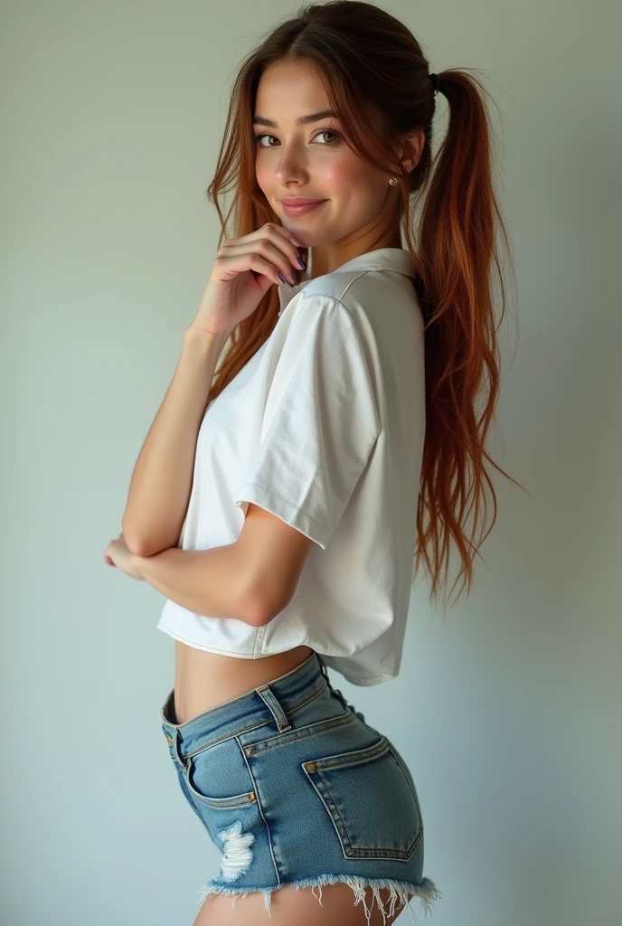 realism, red head, white teen, pents on