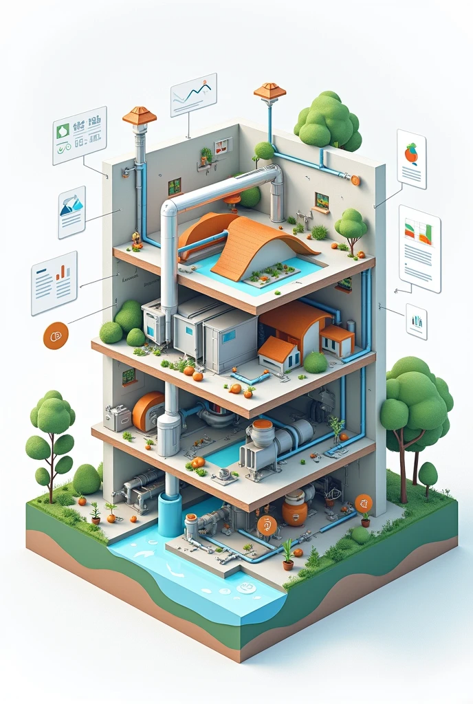 A picture presented for a research on nutrition and drainage in buildings to be the cover