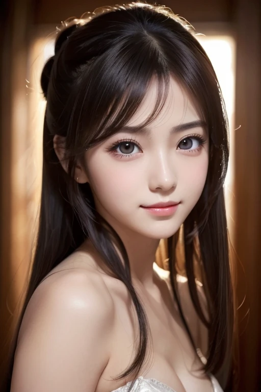 (Detailed skin:1.2),(Glowing Skin:1.1),8k,Highest quality, masterpiece, Ultra-high resolution,(Realistic:1.4), RAW Photos,(Soft Saturation:1.3),(Fair skin:1.2),Half Japanese Beauty,repair,20 years, Light brown hair, (Updo:1.2), Asymmetrical hair, (Pretty face:1.4), (Large Breasts, Tight waist), Beautiful lighting, (Sexy Oiran:1.2,),Highly detailed face, Highly detailed lips, fine grain, double eyelid, (Sharp focus: 1.2), (Perfect Anatomy),(Beautiful woman with perfect figure: 1.2)、Exposing cleavage、Random sexy poses,(Accentuate the lines of your legs)、kimono、Sharp eyes,smile、Gorgeous Hair Ornaments Information
