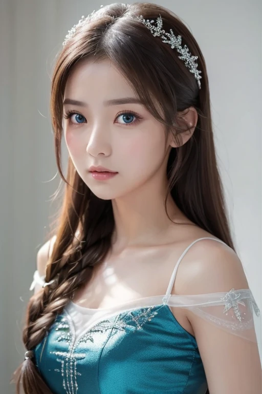 Bright atmosphere、lovely delicate face, high-quality 4k portrait, high quality portrait, soft flawless pale skin, 8K highly detailed face, Beautiful delicate face, beautiful light big eyes, beautiful and realistic faces, beautiful young woman with, beautiful and realistic faces, cute young woman,Princess、Petite girl、off shoulder tops dress、Official art、Unity 8k Wallpapers、ultra-detailliert、Beautiful fece、Beautiful fece、​masterpiece、top-quality、mystery, romanticism, Deities々Shisu, literary, art by, lo fashion, Victorian, ornamented, Complexity, Ironwork, Ren Hao, pondering, emotional depth, Supernatural, 1 rapariga, 独奏, coll, tiny chest