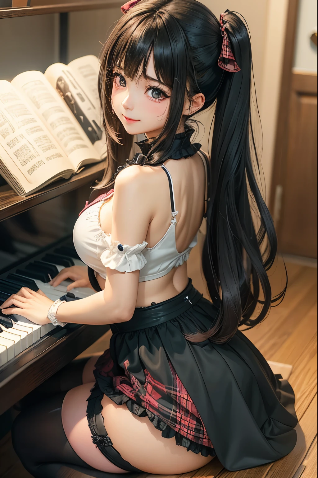 high school girlブレザー、 high school girl、 red plaid skirt、JK Style、 jacket、smile、garter、 knee socks、 pantyhose 、 Beauty from Another World 、So cute、boredom、 extraordinary beauty、dark black eye shadow、sorrow、 Good Skin Shine 、 long hair straight hair 、 My Chest Sweat Glows 、暗いsmile、 beautiful women、 stained glass background、 on the table 、 top quality 、5 reference books、 Sweat Glows on My Face 、 Dark Black Eye Shadow 、Thigh sweat、sweating、 black frills oriental size regular size 、Dark pink hair、 sweat my thighs 、 I sweat a lot and become sticky 、 my thighs have a really cute face 、Lots of sweat shines on her thighs and chest 、 small breasts、Slightly slim、Sweat all over the body、I will play the synthesizer。、 Sweats on My Thighs and Chest 、Thin legs、Two people、 lesbian couple、Hugs、私の彼女はSo cute顔をしています、 My female friend has a very beautiful face、Do lesbian play 、Super straight hair、 very white skin 、 play a synthesizer 、 Sexy Expression、 sitting in front of a synthesizer instrument 、 the expression of a person who puts up with masturbating 、Panting expression、 ecstatic expression beside the piano、 operate a synthesizer 、Playing a keyboard instrument、