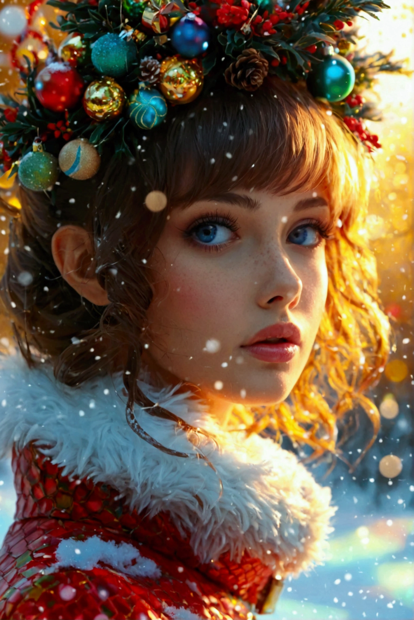  style Alexey Kurbatov , Aleksandr Maranov ,  beautiful Christmas balls ,  serpentine  , color bright 