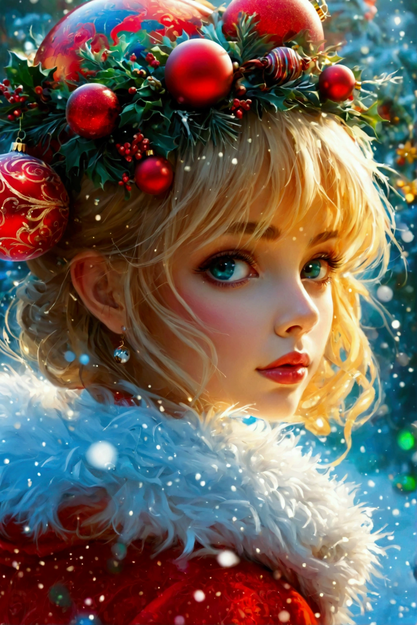  style Alexey Kurbatov , Aleksandr Maranov ,  beautiful Christmas balls ,  serpentine  , color bright 