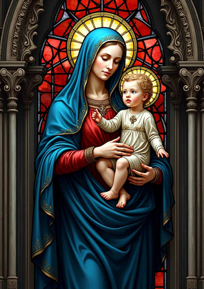 Painting of a woman holding a in her arms, Virgin Mary, with Jesus, Mother is, Queen of Heaven, Beautiful art, Beautiful paintings, Beautiful depiction, Virgin Maryの肖像, カトリックReligious art, Rozen Maiden, Sacred and beautiful, Blue background, Borregov, Gwaiz's masterpiece, Religious art, Christian art, Religious paintings、Smile