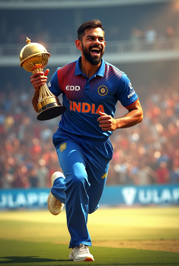 Create Virat Kohli holding T20 world cup trophy
