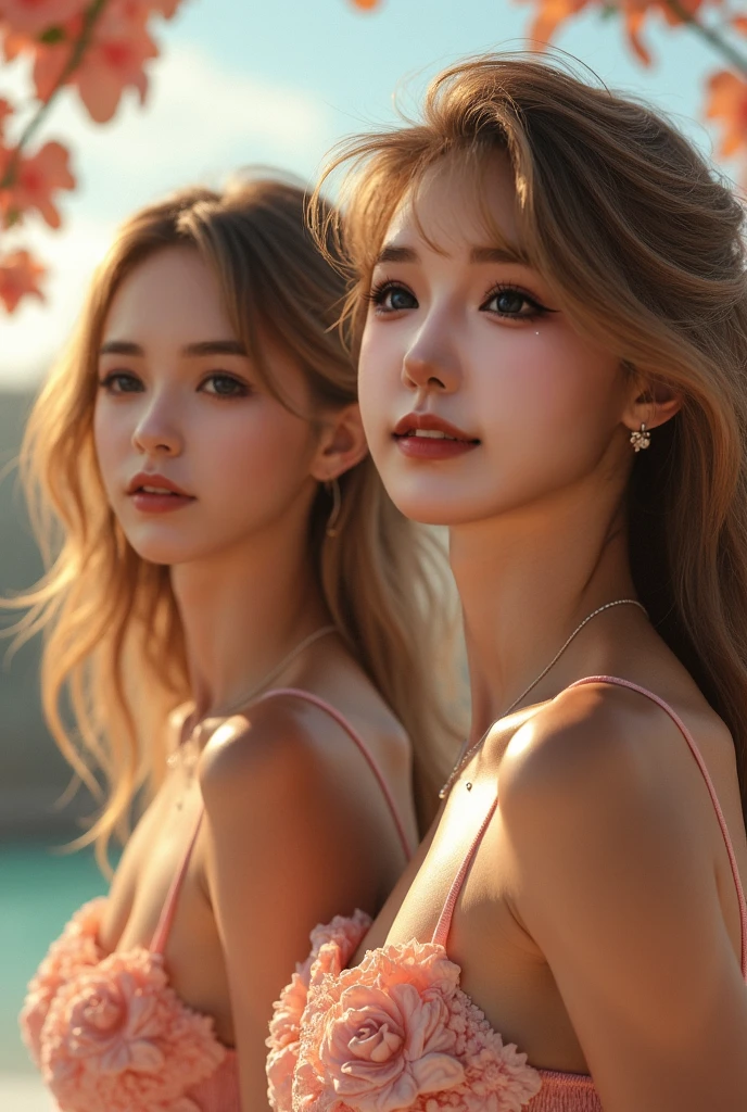 ((Best quality at best, 8K, tmasterpiece :1.3)), Focus sharp :1.2, Beutiful women，perfect body figure :1.4, Slim abs :1. 8K, Top image quality、Original photography、超高分辨率, White skin of the、Fair and shiny skin、(Blonde wavy hair)、dark brown  hair、dark brown  hair、beautidful eyes，Random color、with very thin lips, finely detailled、eyes elongated、pale pink blush、long eyelasher、beautiful double eyelid、Lighting that emphasizes beautiful skin、Glowing skin 2, ((layered long hair, Large breasts :1.2)), Open the shirt to reveal the nipples   , ((barechested)), barechested, ((Detailed nipples)), ((Detailed pubic hair   ) Sateen :1.2, the street:1.4, buliding, Get wet :1.4, Highly Detailed Face and Skin Textur, A detailed eye, 二重まぶた
