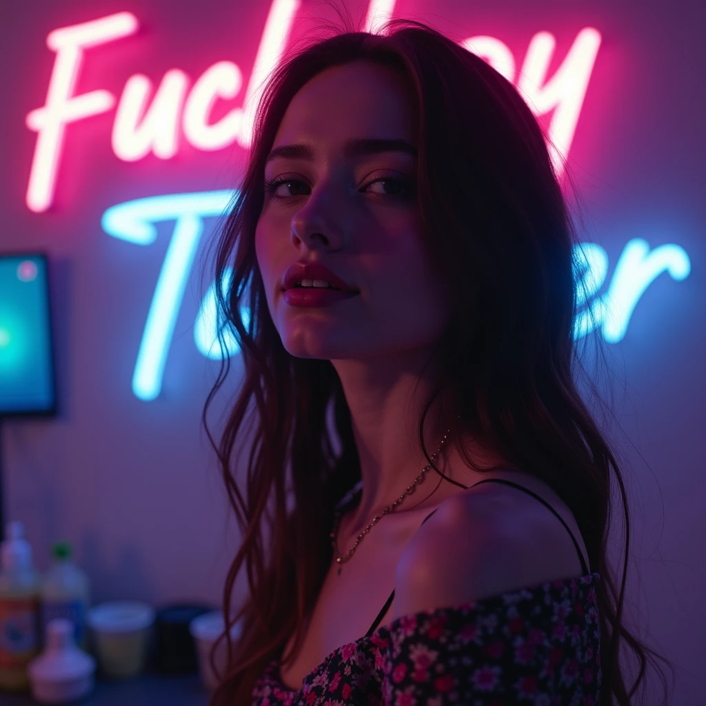 NSFW,Horny troubled young e-girl with red hair streak Masturbating fingering her pussy and drinking a can of monster drink at midnight