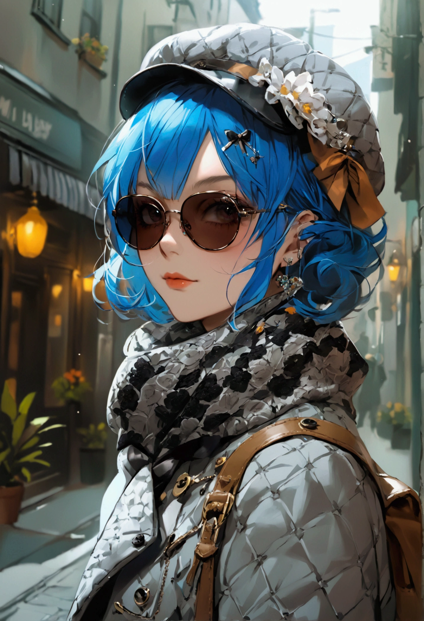 Nijisanji Millie Parfait, Grown up version, grey coat, wearing sunglasses 