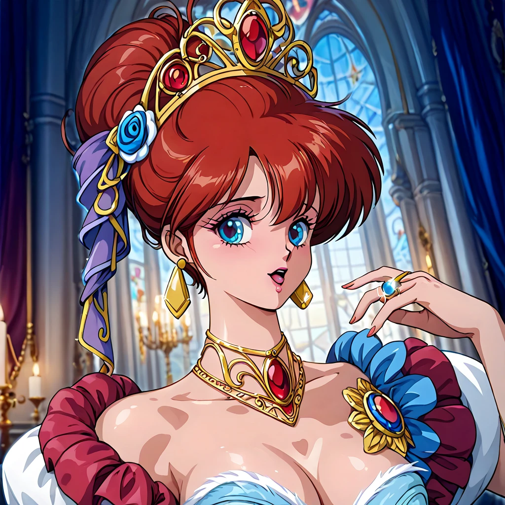 (( top quality )), ((masterpiece)), ( Details), （ perfect face）、 The beautiful long-haired, long-haired, beautiful queen, Yoko Asagiri, a beautiful and beautiful queen with elegant, elegant sex appeal and charm, becomes a beautiful, bewitching queen of the Gerd tribe, and wears a pure white vintage Victorian dress of a gorgeous, elegant and gorgeous queen, and wears a pure white vintage Victorian dress with jewellery accessories, earrings, etc., and put on the queen's elegant makeup I'm wearing an engagement ring、A beautiful, mature, beautiful witch who has spent many years with outstanding proportions 