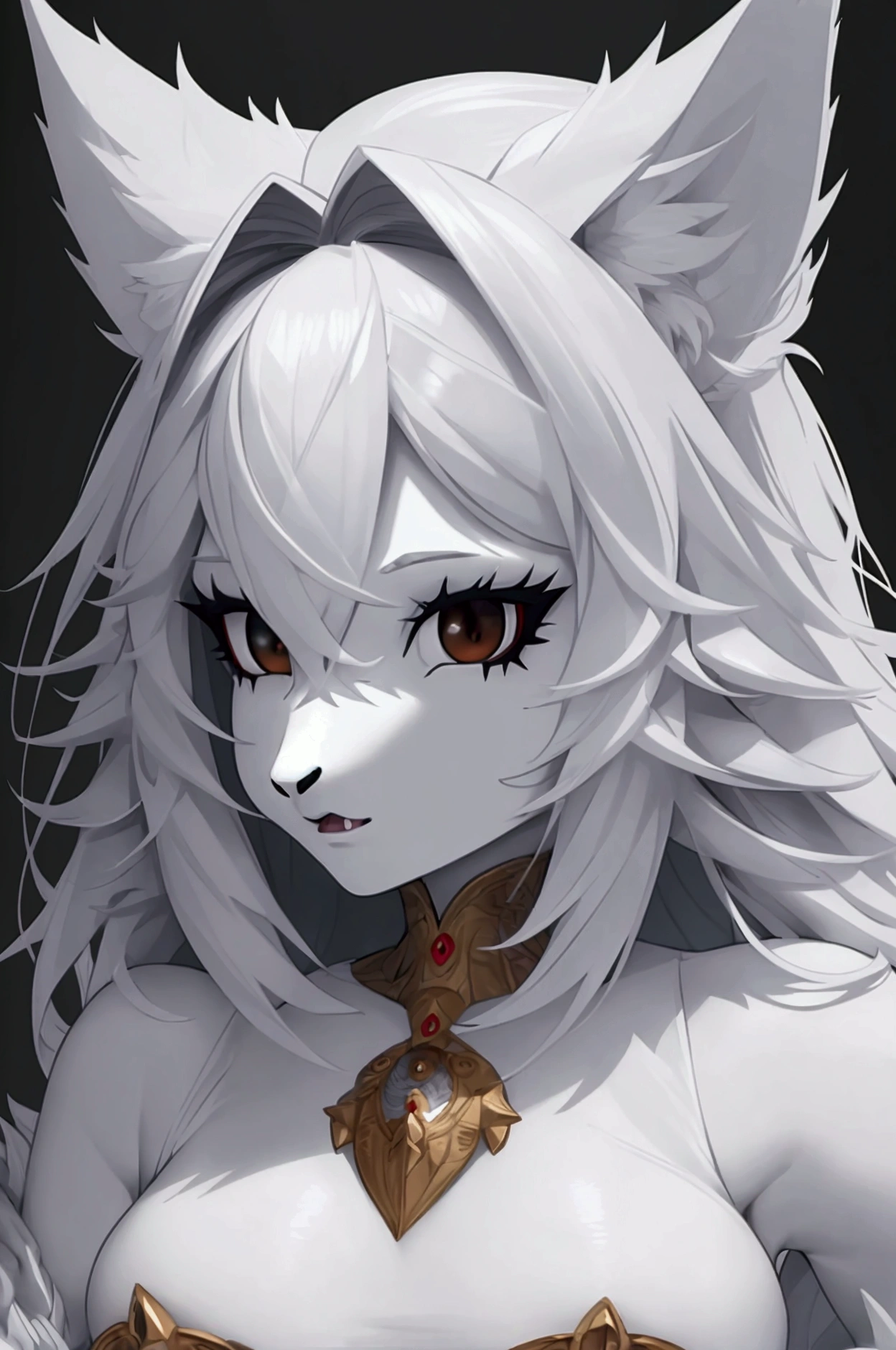 ((best quality:1.3)), ((masterpiece:1.3)), ((ultra detailed:1.3)), ((ultra delicates:1.3)). score_9, score_8_up, score_7_up. BREAK Wolf Boy, around 15 white fur and black eyes, (Anatomically correct:1.3). 