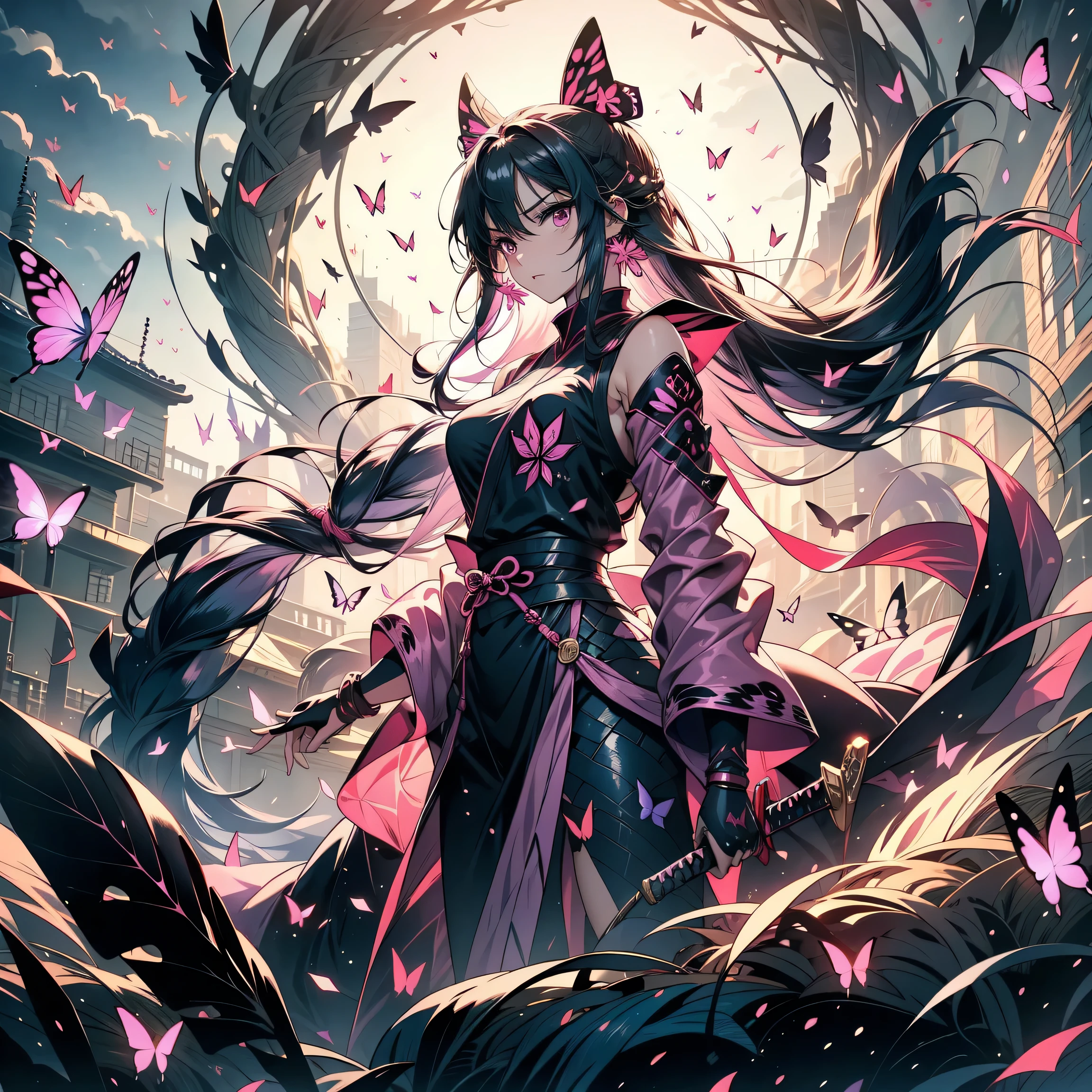 Maximalism artstyle,neon theme,suprematism,beautiful detailed flower, beautiful detailed eyes,hyper detailed,flower,hyper quality,,eyes,flower and hair is same color,beautifuly color,face,her hair is becoming flower, flower,hair,flower,butterfly,,1girlkawaii,,high details, high quality,back light,hair and clothes is flower,upper body ,high quality,hair with body ,webbed dress, upper body, flower leg, flower hands,body with flower, flower with clothes , dress with flower, , light particles,black background, Hair with flower,small breast with flower,floating hair with flower,floating1girl,small breast, marbling with hair and clothes, looking at viewer,original,arm down, paper cutting, black background, flower forground, hair with flower,highres, hair with flower,hair with flower ,hair, wavy hair ,diffusion lighting, abstract,Butterfly with body, flower with hair, her hair is flower,big top sleeves, floating,pupils, [[hair over one eye]],dark --auto