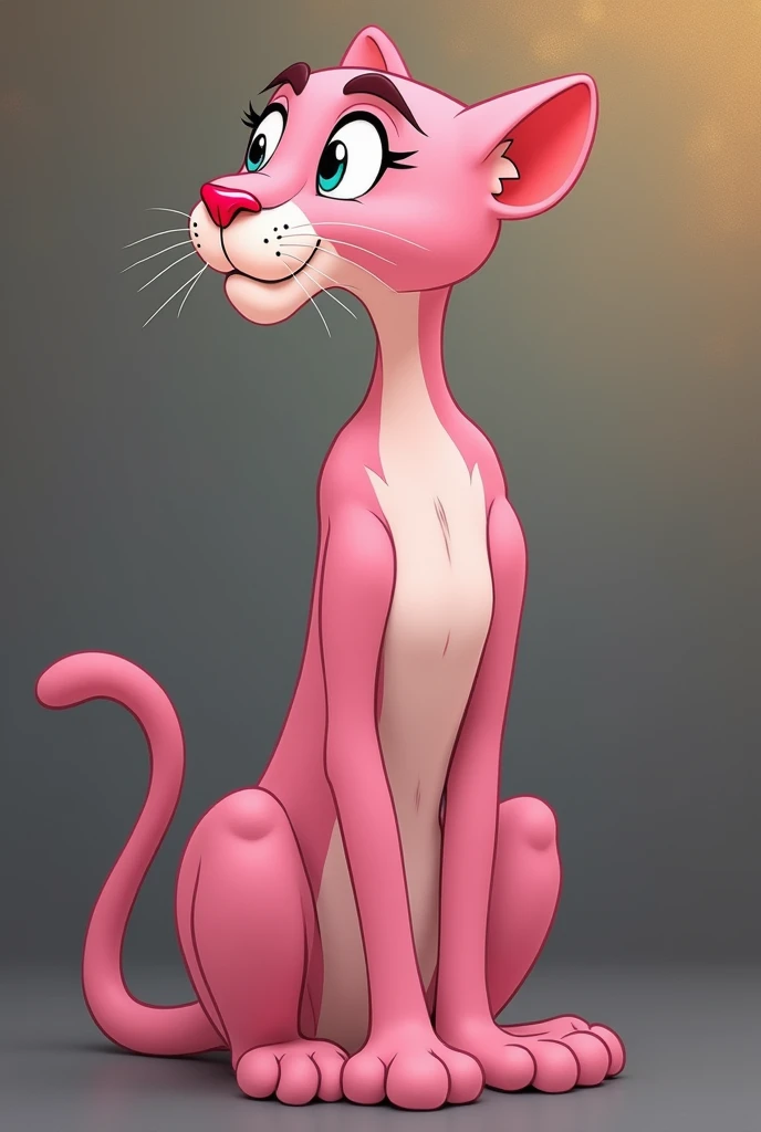 pink panther lying down