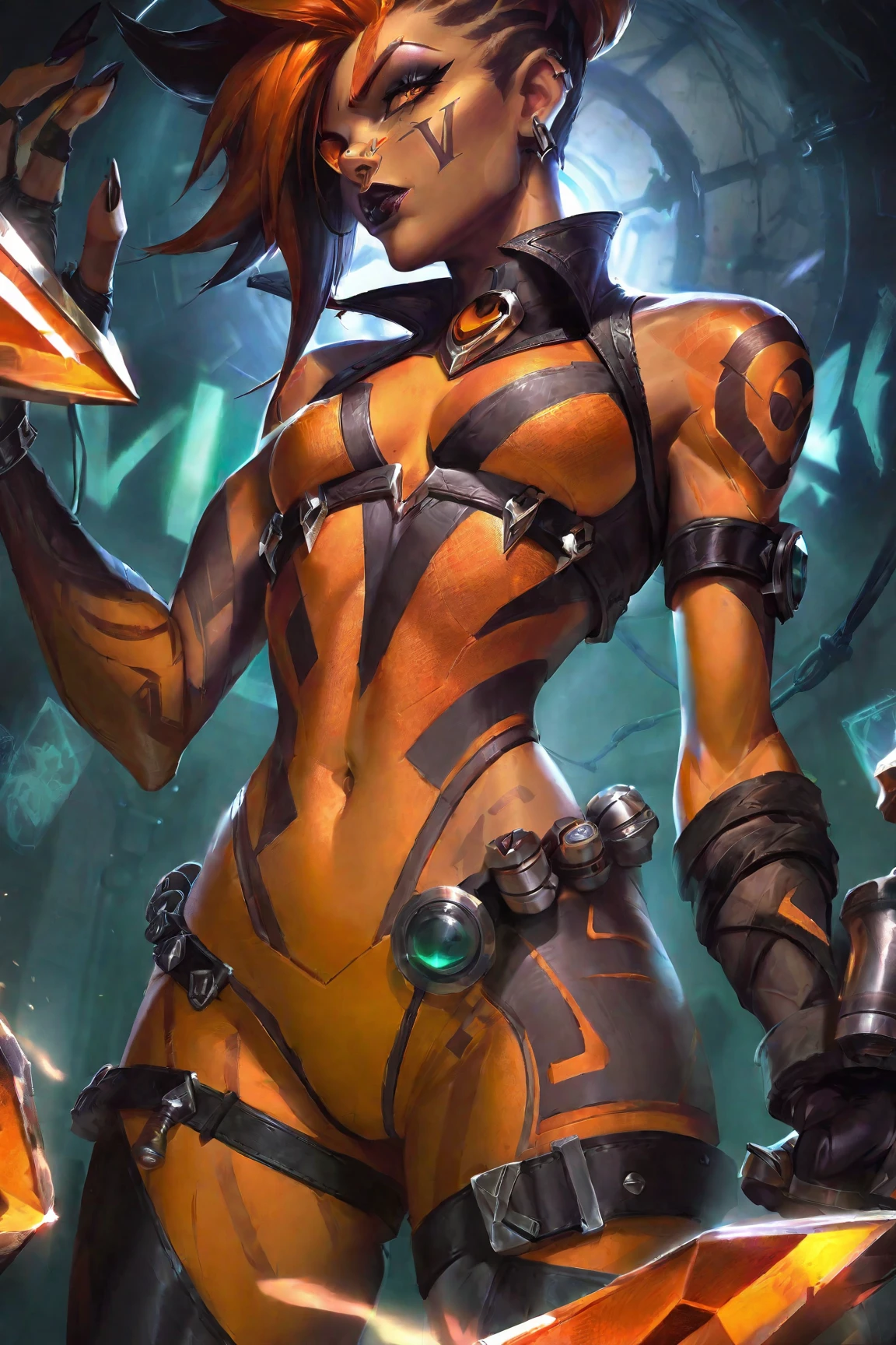 best aesthetic, lolsplashart, Female,, Vixen VI , solo, , tattoo on abdomen