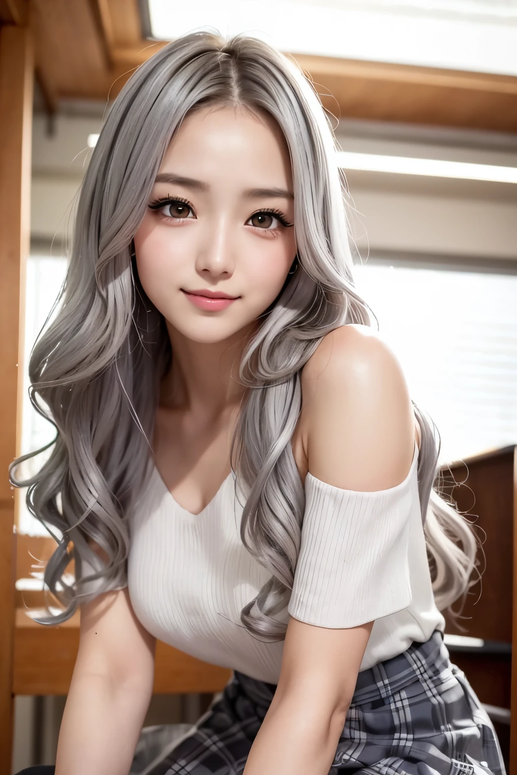 Alaffe asian woman with long gray hair posing for photo, perfect gray hair girl, goddess of Japan, flowing white hair, Girl Silver Hair, Beautiful Asian Girl, white hair, Girl with white hair, with long white hair, silver hair girl, ig model | ArtGerm, Trending on CGSTATION, with white long hair, sakimichan