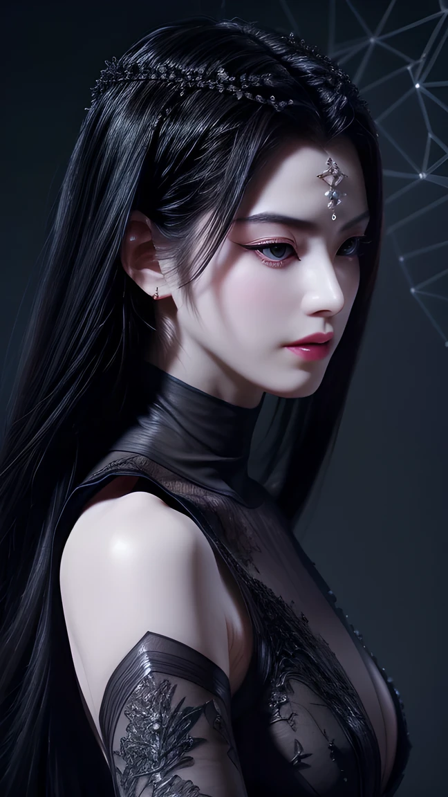 (Medusa in Greek mythology)、((Best Quality))、((masutepiece、Photorealsitic、 very detailed illustration、Clear focus、a digital rendering、proffesional))、Medusa、Snake-shaped headgear、Portrait of an adult woman、FULL BODYSHOT、Black magic style、Surrounded by smoke、face lights、detailed symmetric realistic face、Highly detailed natural textures、Snake Fang、Snake tongue、Black long nails、The body of snake scales、(Beautiful expression、A detailed face、extremely detailed eye、Beautiful and bewitching red eyes、snake eyes)、Female face,、Scales all over the body、large full breasts、((mermaids))、The body of a snake from the waist、(elongated snake tail)、Ultra-realistic snake scales、reflection skin、Clear focus、studio photo、ighly detailed、 Detailed eyes、Detailed hand depiction