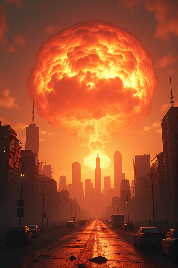 Epic fantasy concept,filmposter,Inside was a man in a spacesuit, the explosion from akira,akira art style,American vector illustration,The background is the exploding city of New York, akira japanese art, nuclear explosions paint sky, Nuclear explosion!!!, Earth horror illustration,Black and red bicolor,hight contrast,Strong chiaroscuro,Great and small