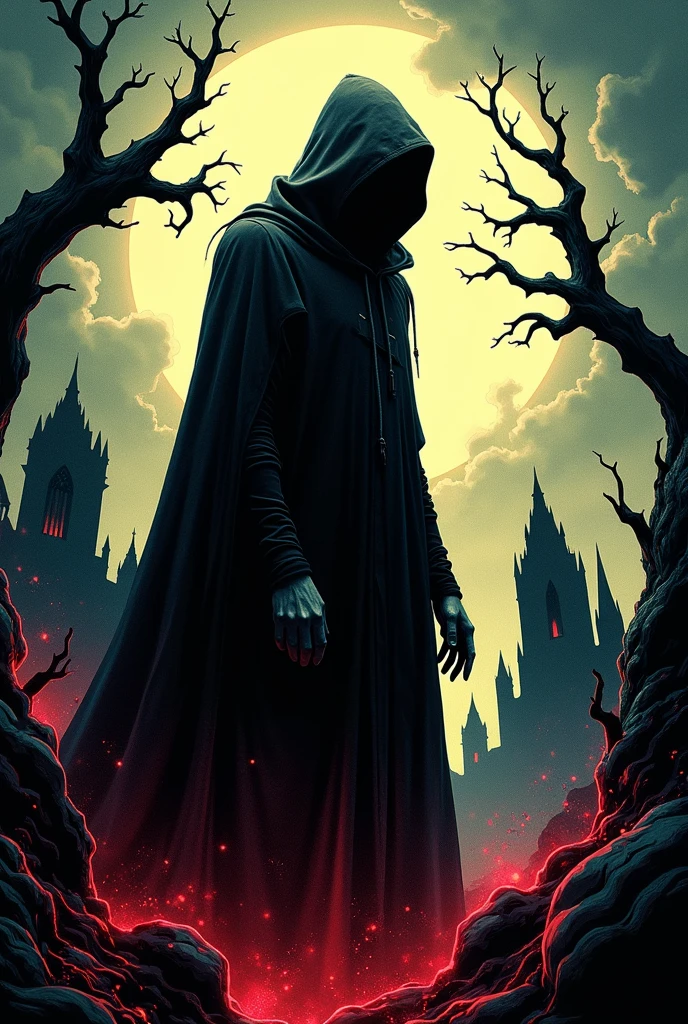 masterpiece,best quality,<lora:tbh158-:0.7>,illustration,Jeremiah Ketner, Nazgul over sleeping town