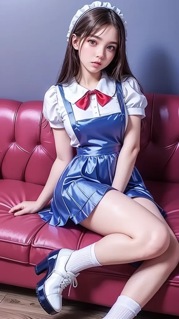 Akane Tendou vestido alzado bragas blancas