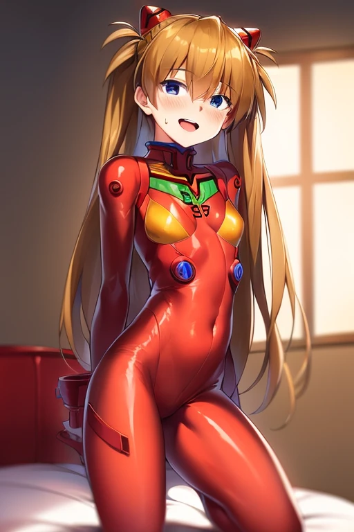 Young Soryu Asuka Langley、One girl、Plug Suit、solo、Feeling facial expression、blush、Open your legs、Clothes get wet、Clothes get wet and become transparent、Leg spread、Pussy、Thick white love juice、Drip a large amount of love juice、Sleeping expression、Close ~ eyes、orgasm、、Kindergartener's body、low length、Child's 、Intense masturbation、Put your finger in、Intense masturbation、I wear clothes、Spread with your fingers、Sweat、painful、Big Breasts、Climax、Squirting、Nipples can be seen through the top of clothes、Don't take off your clotheassage the breasts、Low - Angle、Thick all over the body
