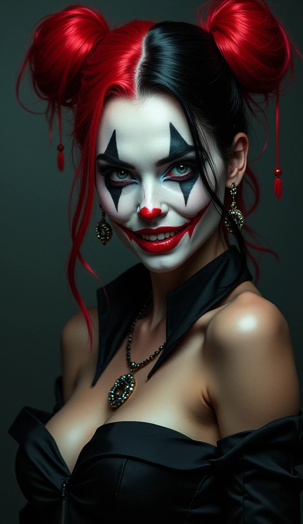 Extravagant and Scary Red and Blue Queen of Hearts Makeup