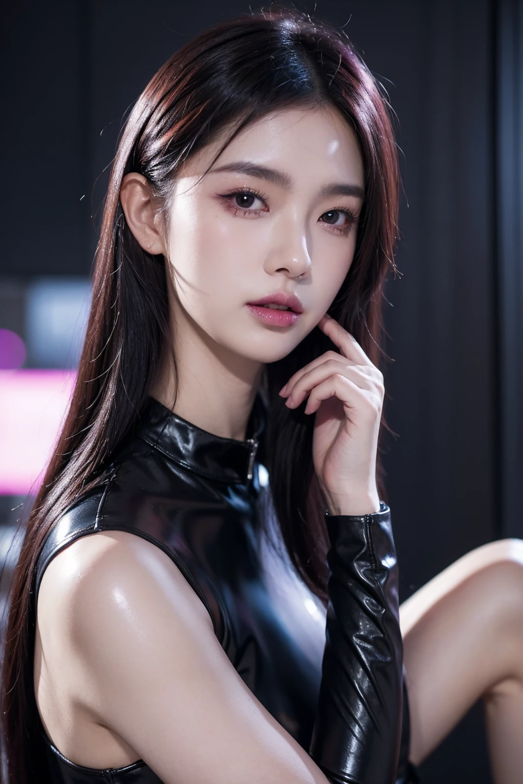 Angry Face, BDSM,slave,Rubber,Black Corset,Bondage,Collar,NSFW,((Best Quality, 8k, Masterpiece:1.3))), Crisp Focus: 1.2、(Layer Cut, Big:1.2),Beautiful Woman with Perfect Figure: 1.4、Slender Abs:1.2、Wet Body:1.5、Highly Detailed Face and Skin Texture、Detailed Eyes、Double Eyelids,Long Hair