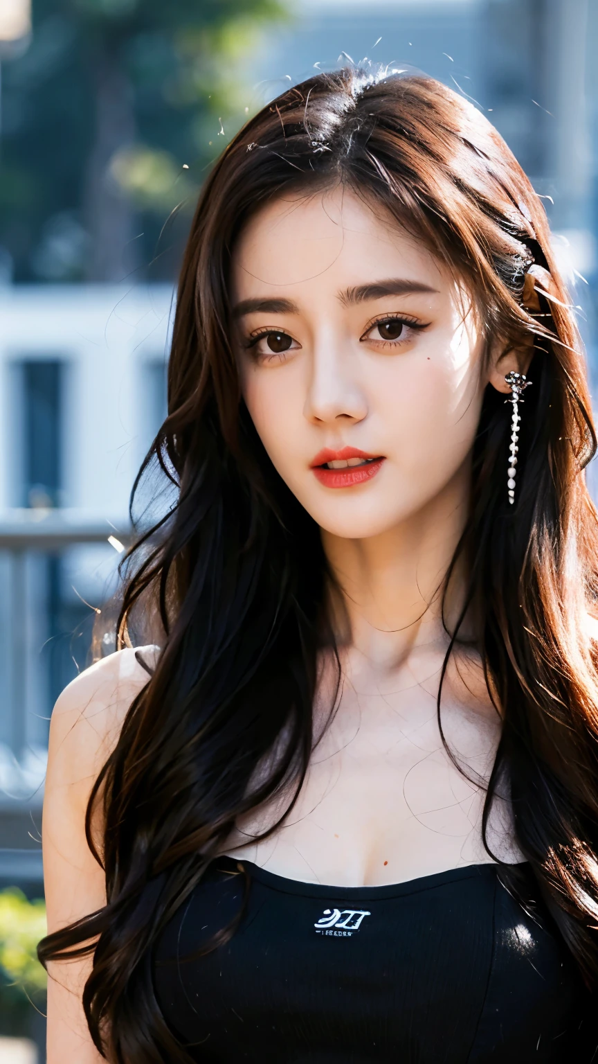 ((top quality、8k、Masterpiece:1.3))、Extremely delicate and beautiful girl,realistically,Extremely ridiculous,Abstractionism,full-body shot,catch,Extra detailed body,Port wind,,flowing hair,light brown hair,long hair,beautiful fine hair,Exquisite and beautiful face,Smile,clear eyes, black eyes,Fire red long dress,beautiful clear background,beautiful sky,bloom,very precise details,absurd,very CG,((A sexy mature girl:1.5))、deep red lip gloss、eye makeup、((40 years:1.5))、sunset sky,huge breasts,Larger breasts,amazing breast size,Extensive exposure,More nudity