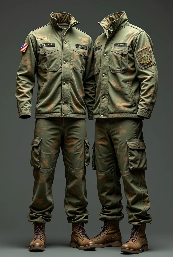 2 boy 15 years old hold together, smile, ((Wear a boy scout uniform)), (Dark blue shorts:1.2),brown belt, black shoes, very handsome Korean guy , Japnese anime model men, (High gloss details), blood vessel, Big muscles, Broad shoulders, looking at the audience, Balancing the big black eyes, background the forest