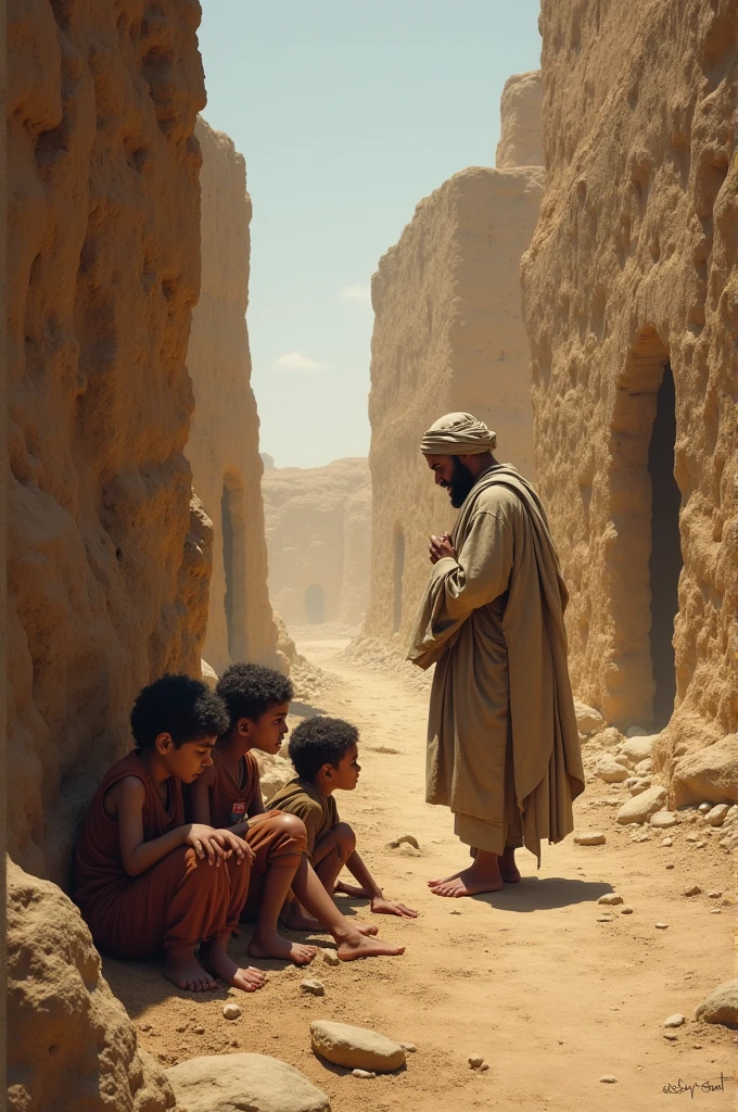 One day, a merchant from Makkah was standing by the roadside. A group of small boys threw bricks at him.