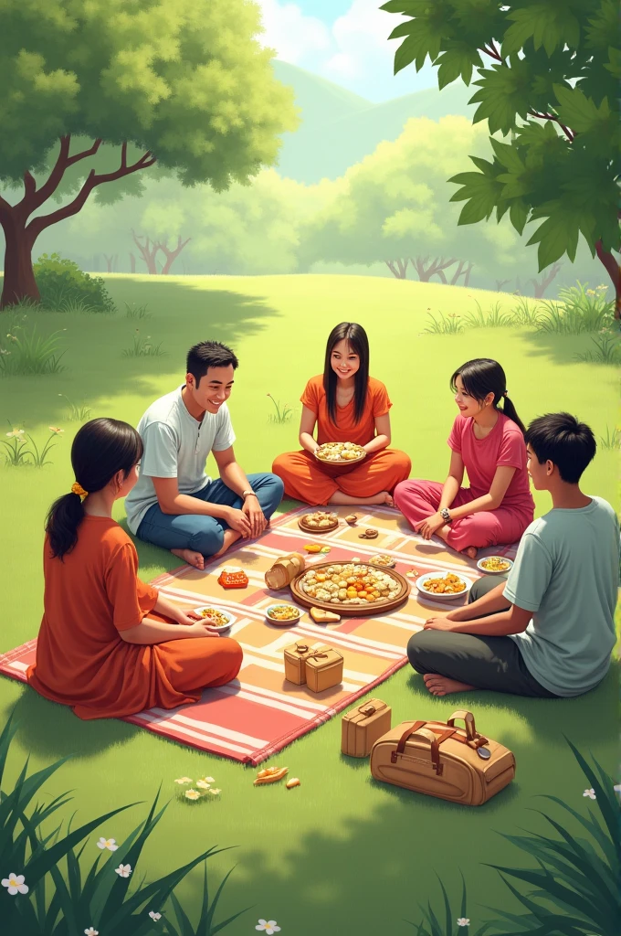 <lora:妿å¯ä»¥ï¼è¯·ææçå¨ç«¥å¹´é:0.75> 30, picnic in the park