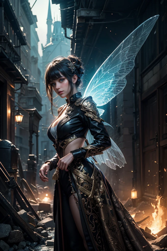fine art masterclass splash spray trickle daubs of rainbow opaline Prisma Sakuraoil color,Steampunk celestial ethereal ghostly Fairy, HDR, ultra high-detail, centered, bokeh, lens flare, foggy dusk, bloom, light bloom, cinematic lighting, high dynamic range, depth of field, full pose