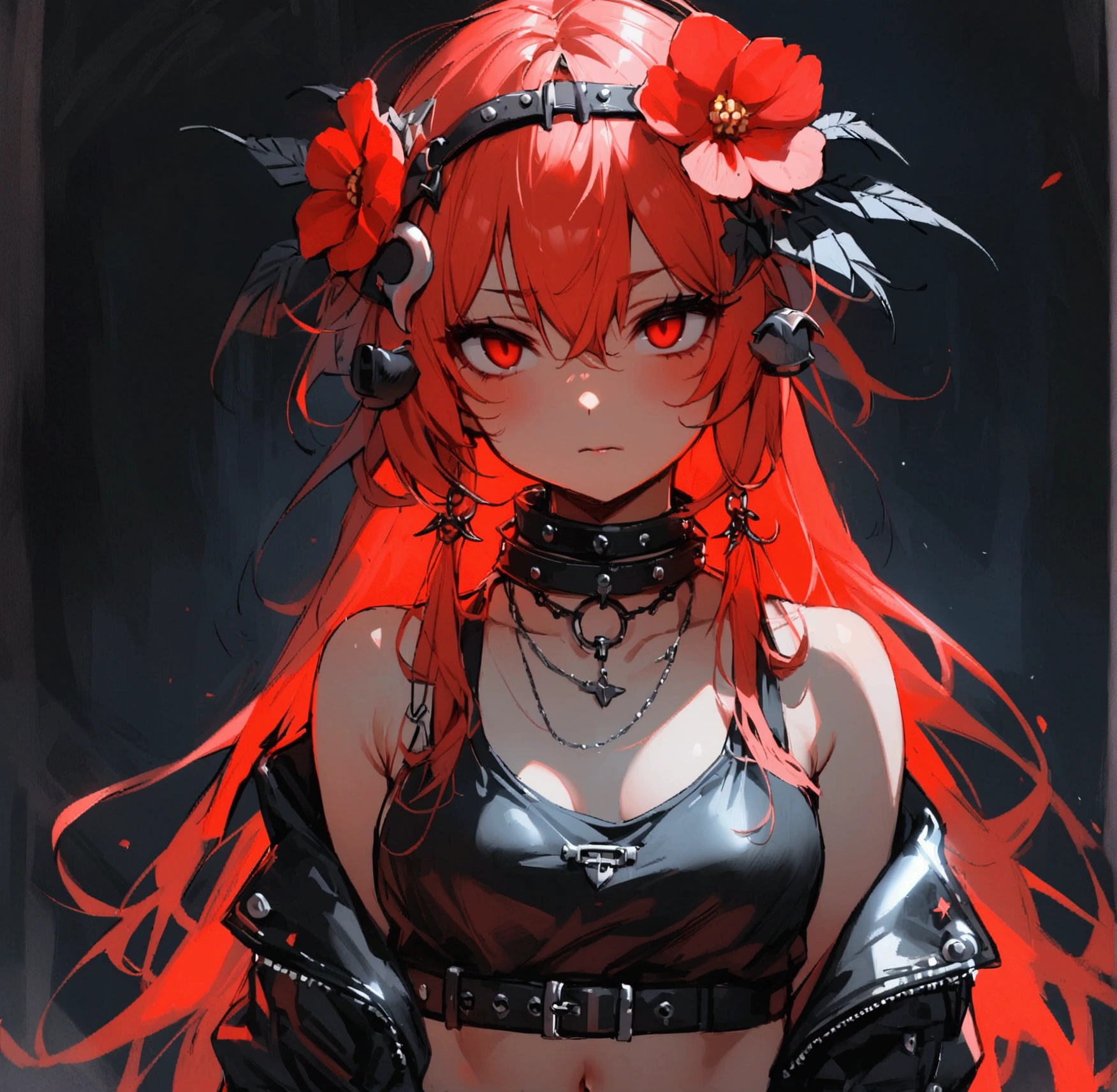 There are two white skull decorations everywhere、Skull eyes are red