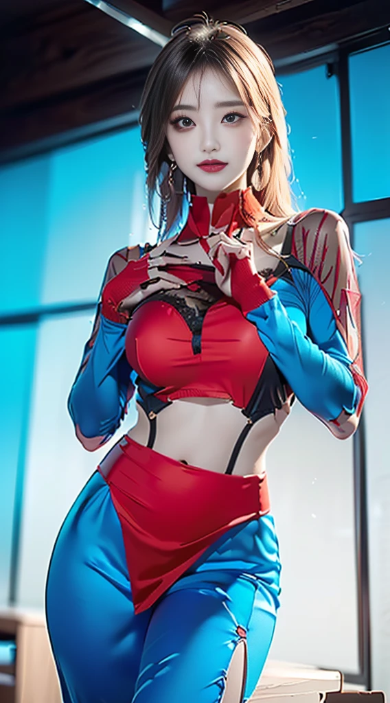 (photorealistic:1.8, highest quality:1.8,8K masterpiece:1.8,muste piece:1.8),One 23 year old woman,Soryu Asuka Langley,latex,(red plug suit,high leg swimsuit,choker),( face,details face,detailed lip,beautiful detailed blue eyes:1.7,double eyelid:1.6,long eyelashes),beautiful skin:1.8,beautiful thighs, (looking at the camera:1.5),(dynamic angle,View from the front:1.3),( midium hair:1.2,twin tails,Beautiful shining blue blonde hair:1.5), expression(Impish Smile:1.3),Pause(Seductive pose:1.5),(Moderate chest:1.3),background(snowy mountain area:1.5),anatomically correct,normal hands:1.5,normal finger:1:5,normal feet:1.5,(cameltoe)