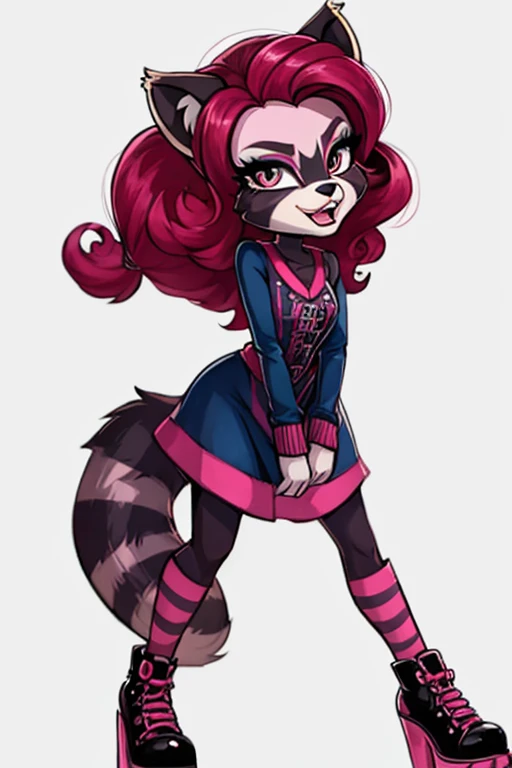 Female furry teenager raccoon monster high style by yeiyeiart 