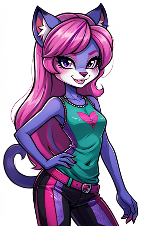 Female furry teenager purple weasel monster high style by yeiyeiart