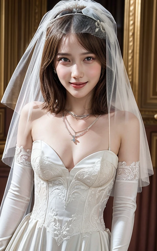 16K quality、Highest quality、masterpiece、High resolution、Real photo、 超High resolution、(((Long Shot、Full body portrait)))、((立っているウエディングドレスをめくり上げるかわいいblondesの花嫁))、((Inside the church、altar))、(Shiny white silk wedding dress)、(Off-the-shoulder dress、Exposing the chest)、(((She lifts the hem of her dress with both hands to show her panties:1.5)))、((High cut high leg panties、Lace panties))、((White Stockings))、(((blondes:1.5)))、 ((blondesのアップヘアスタイル))、((Silk Veil、Gorgeous hair ornament))、((Lace Opera Gloves、Wedding ring on left ring finger))、Shiny earrings、choker、((Blue eyes))、(((Stargazing、Open your mouth)))、 (((Ecstatic facial expression、A face full of pleasure、Climax、Drooping eyebrows and corners of the eyes)))、Embarrassing、Beautiful legs、(Big eyes、No makeup、Very beautiful and subtle makeup, Light makeup,)、Perfect body,Detailed and beautiful thin lips、A clear, beautiful face and well-proportioned eyes、Highly detailed eyes and face,A neat nose、Thin eyebrows、Border Light、Realistic Light、 Cute round face, Plump thighs、Accentuate your thighs、Hairstyle with bangs、Slender body、slim、Light-reflecting skin、Model body type、8Head to Body、Low - Angle、The light reflected in your eyes、Smaller face、Lip gloss、Looking away、Background blur、Movie lighting from the front、Light on face,Slender,Are thin,Small Ass,Small breasts,narrow waist width,