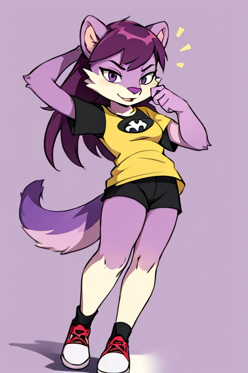 Female furry teenager purple weasel ben 10 style