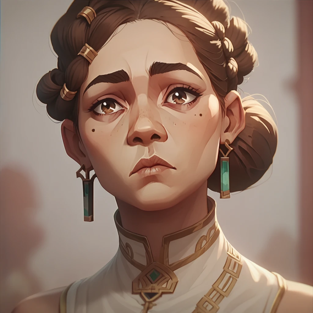 Missandei on the HBO fantasy TV series Game of Thrones played by Nathalie Emmanuel, highly detailed face, intense eyes, intricated details, 4k, masterpiece, ((nude))