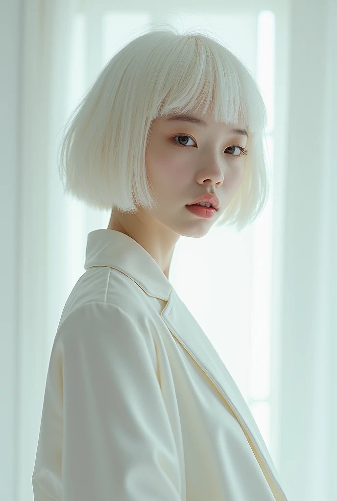 japanese girl, full body, small chests, white background,