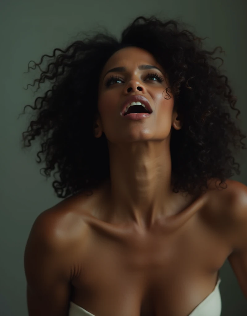 (8k, top quality, masterpiece: 1.2), (realistic, photorealistic: Big breast,light brown skin mixed race black and Arabic young  sexy woman with green eyes and tatoos posed nude with legs spread open revealing her pretty vagina 