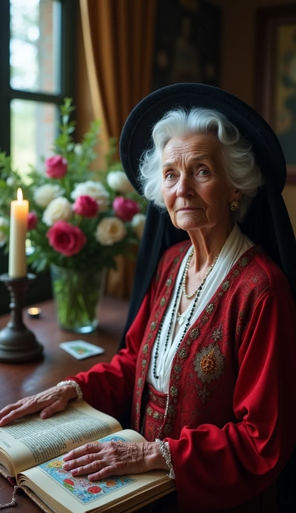 60 years old beautiful woman, double chin, wrinkled face, skin imperfections, freckles, elegant too class lady, dressed with an elegant red high fashion futuristic art deco dress, red hat, sit on a toilet of an art deco bathroom, thoughtful, hyper detailed realistic scene, closeup shot, dynamic natural pose,