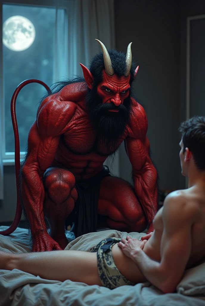 devil、Diabolical、naked, masterpiece, high quality human texture skin, photograph, blur background