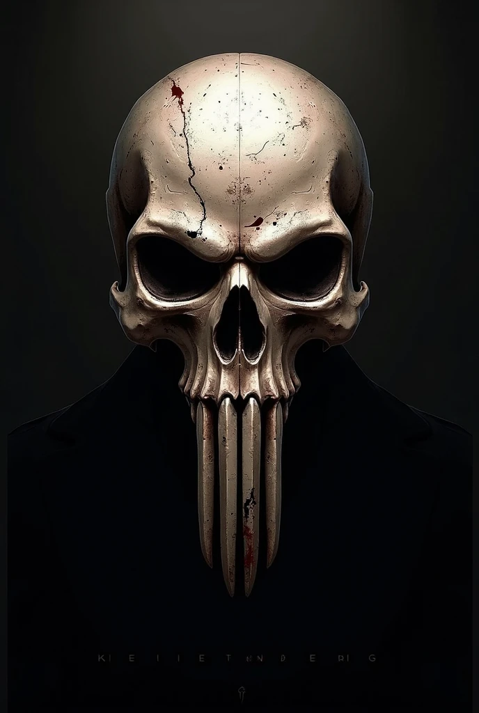 Create a minimalist design of Ghost from Call of Duty for a t-shirt. The design should focus on simple, clean lines and basic shapes to capture the character's essence without excessive details. Incorporate Ghost's iconic skull mask and hood with subtle shading or a monochromatic color scheme. The overall look should be sleek and modern, suitable for a t-shirt print, with an emphasis on minimalism while retaining Ghost's recognizable features.