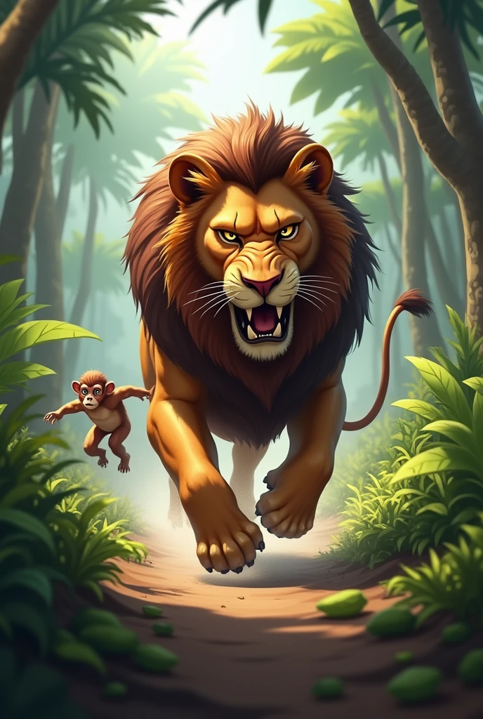 Monkey killing lion