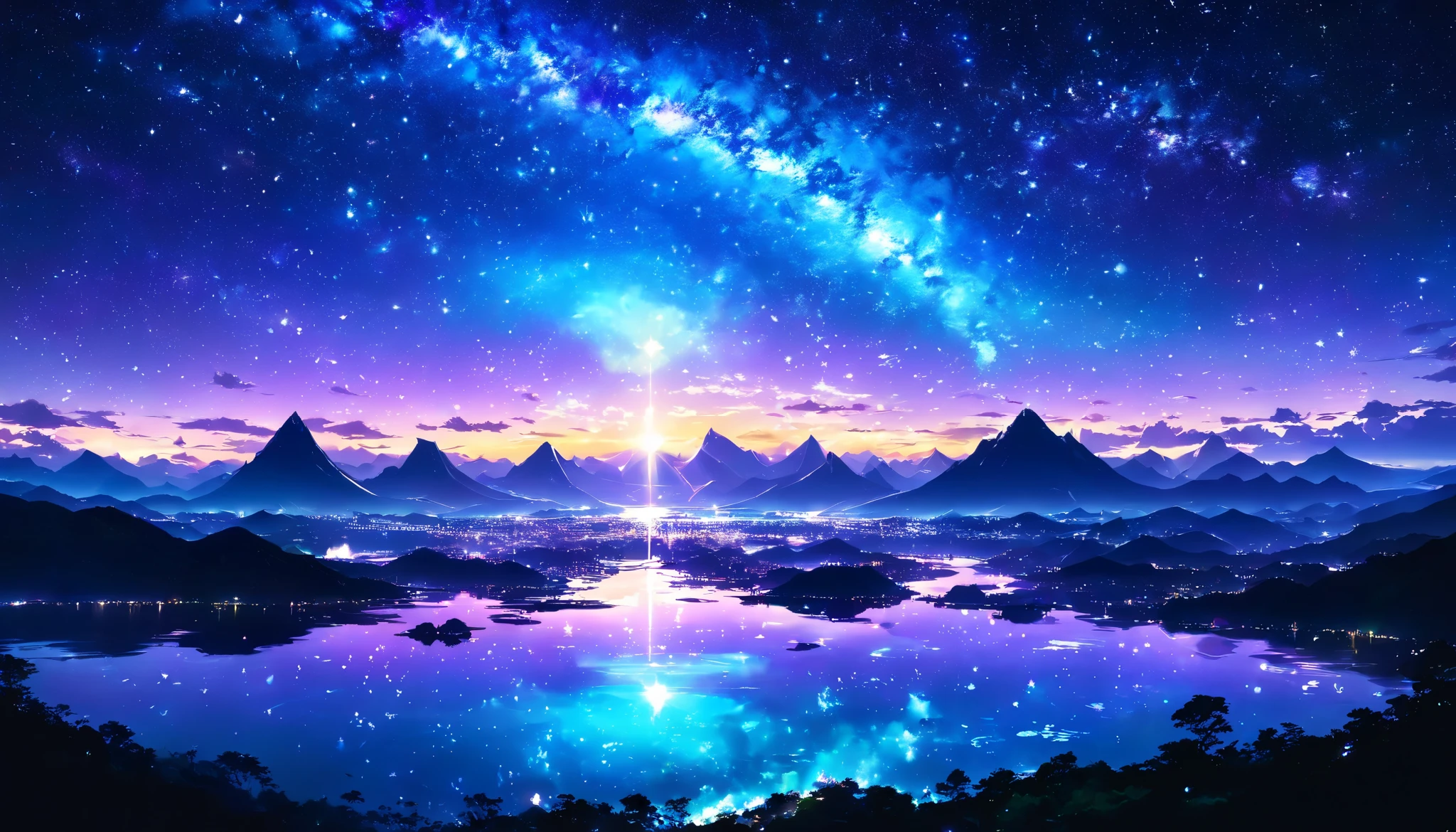 Night Sky, star空, Milky Way, star, star屑, Milky Way, star雲, star団, 流star, Celestial Bodies観測, horizon , silhouette, Mountain, ocean , lake, City lights, gradients , Azure, Ultramarine, green, Purple , black, darkness, mystery, grow up, universe, Earth, Celestial Bodies, light, Shine, vibe, Depth, Spread the word, silence, Awe, hope, Romance, timelapse, Celestial Bodies写真,beautiful anime scenery, landscape painting, Beautiful digital painting , Andreas Rocha, beautiful artistic illustration, Amazing Wallpapers , Raymond Han , distorted shape , スタジオグリブリー 新 ocean 誠, Beautiful Wallpapers, anime scenery