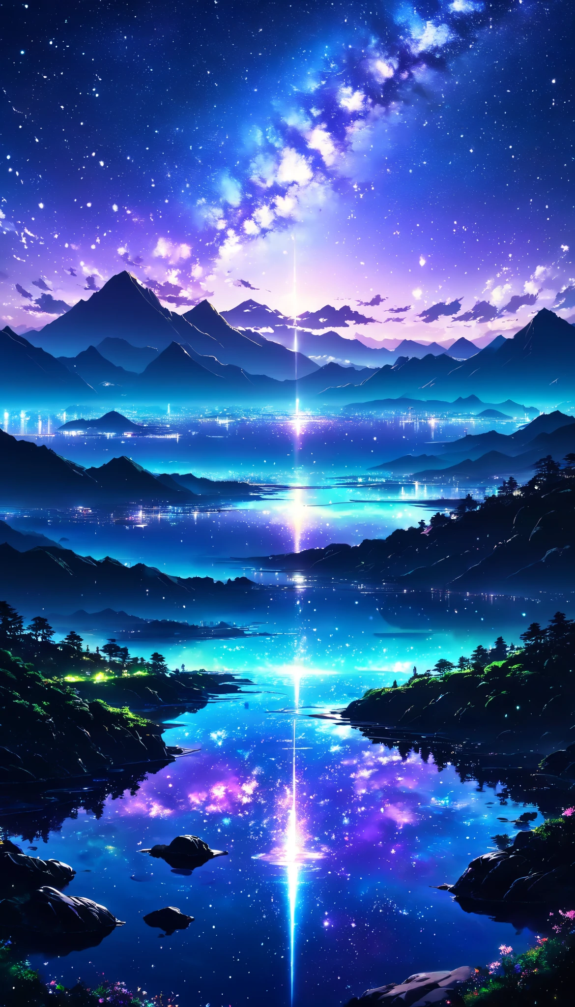 Night Sky, star空, Milky Way, star, star屑, Milky Way, star雲, star団, 流star, Celestial Bodies観測, horizon , silhouette, Mountain, ocean , lake, City lights, gradients , Azure, Ultramarine, green, Purple , black, darkness, mystery, grow up, universe, Earth, Celestial Bodies, light, Shine, vibe, Depth, Spread the word, silence, Awe, hope, Romance, timelapse, Celestial Bodies写真,beautiful anime scenery, landscape painting, Beautiful digital painting , Andreas Rocha, beautiful artistic illustration, Amazing Wallpapers , Raymond Han , distorted shape , スタジオグリブリー 新 ocean 誠, Beautiful Wallpapers, anime scenery