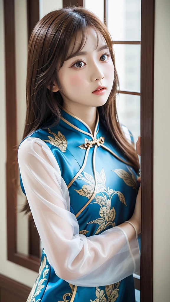 （Hyperrealistic,）4K,35mm，hyper-high detail, Professional lighting, Best quality, 超高分辨率, Visually stunning, (1girll:1.1), （Uyghur clothing ）,realskin,（Perfect body 1.3）（Ultra-delicate face）