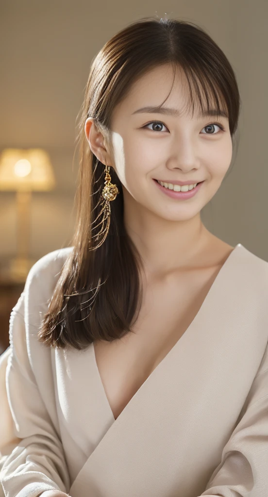 (((Violet Sleeveless Turtleneck Knit Dress:1.2)))、(A pure and elegant girl)、(Cowboy Shot:1.2)、(Focus on face and chest)、Big Breasts、(Luxury:1.2)、From above、(Straight Hairstyles、Brown Hair、Medium Long Hair)、Highly detailed face and skin texture、Beautiful Eyes、double eyelid、Pale Cheeks、 Small shiny necklace and earrings、Glossy Lips:1.4、Pure white skin:1.2、((Big Breasts:1.2))、((A shy smile:1.2))、From above