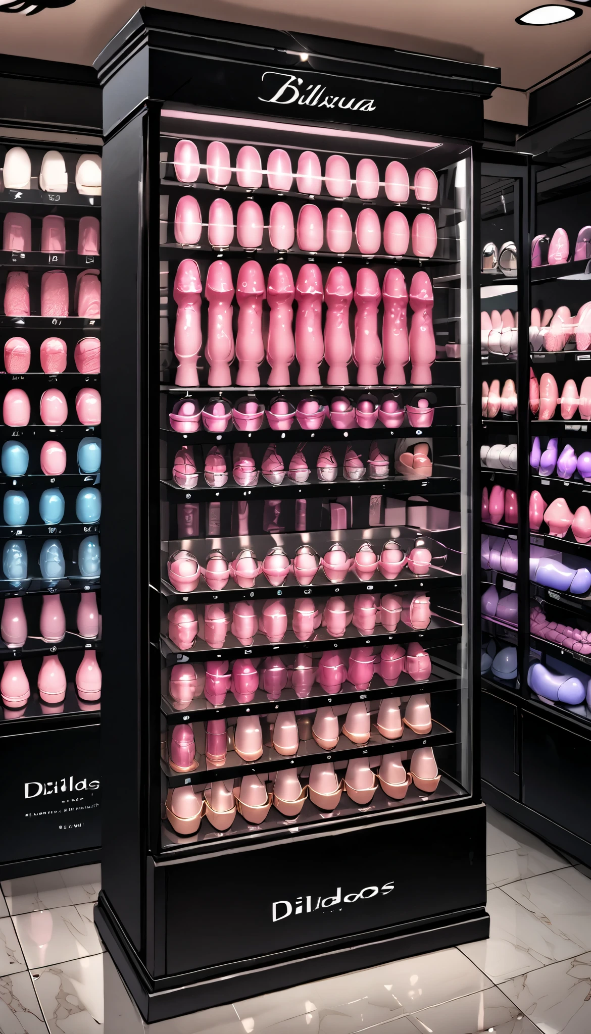 Display case ,  dildos display ,  luxurious dildos ,  beautifully packaged dildos