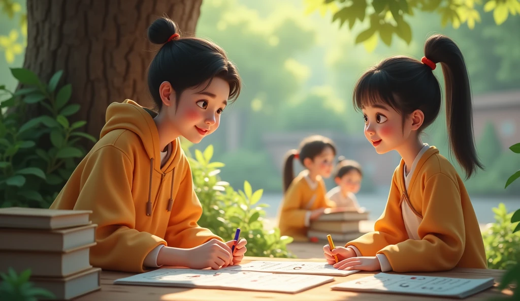 A little boy,lovly,,yard,to stand,Ancient Chinese style,art stations, .........CGI_animated
